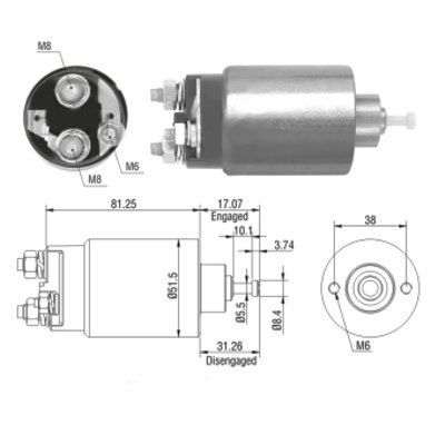 HOFFER solenoidinis jungiklis, starteris 6646082