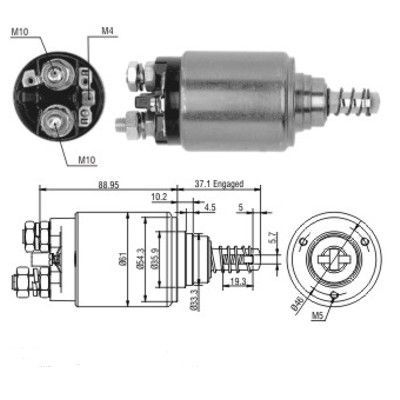 HOFFER solenoidinis jungiklis, starteris 6646116