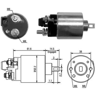 HOFFER solenoidinis jungiklis, starteris 6646123