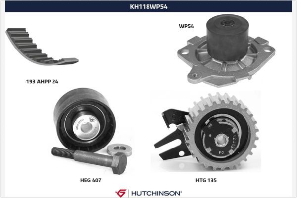 HUTCHINSON Водяной насос + комплект зубчатого ремня KH 118WP54