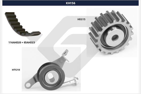 HUTCHINSON paskirstymo diržo komplektas KH 156