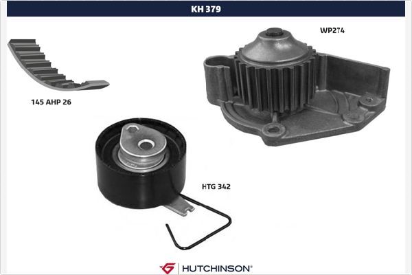 HUTCHINSON Водяной насос + комплект зубчатого ремня KH 379WP274