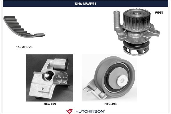 HUTCHINSON Водяной насос + комплект зубчатого ремня KH 418WP51