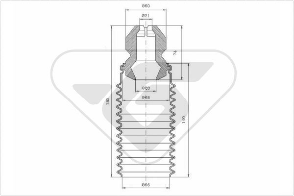 HUTCHINSON apsauginio dangtelio komplektas, amortizatorius KP058