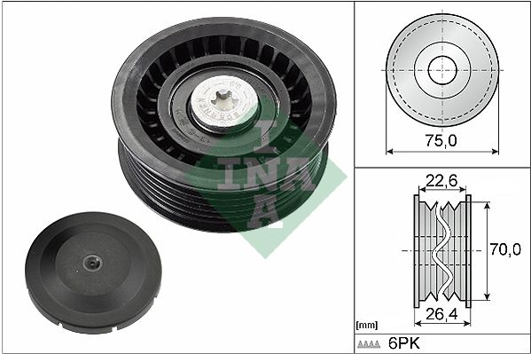 INA kreipiantysis skriemulys, V formos rumbuotas dirža 532 0344 10