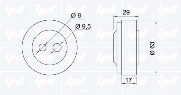 IPD Натяжной ролик, поликлиновой ремень 14-0028