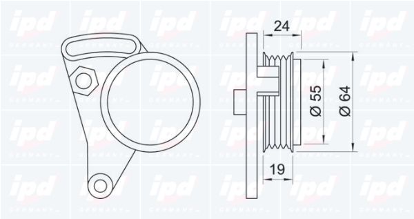 IPD Натяжной ролик, поликлиновой ремень 14-0032