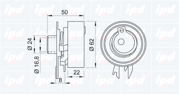 IPD Натяжной ролик, ремень ГРМ 14-0095