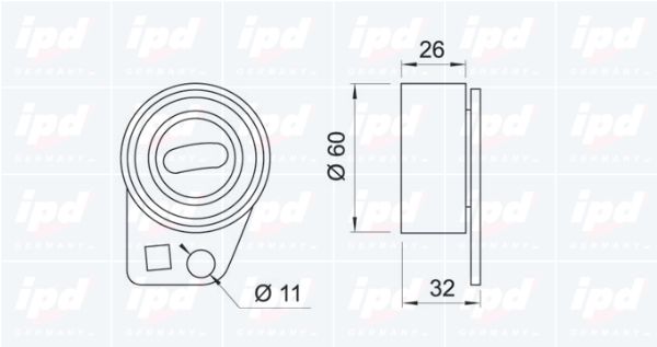 IPD Натяжной ролик, ремень ГРМ 14-0216