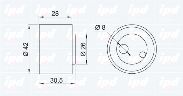 IPD Натяжной ролик, ремень ГРМ 14-0232