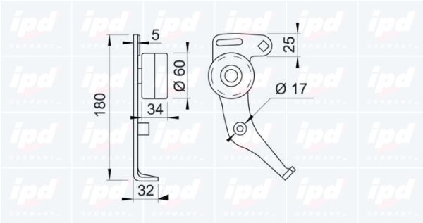 IPD Натяжной ролик, ремень ГРМ 14-0402