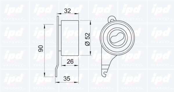 IPD Натяжной ролик, ремень ГРМ 14-0570