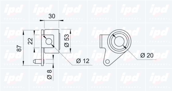 IPD Натяжной ролик, ремень ГРМ 14-0601