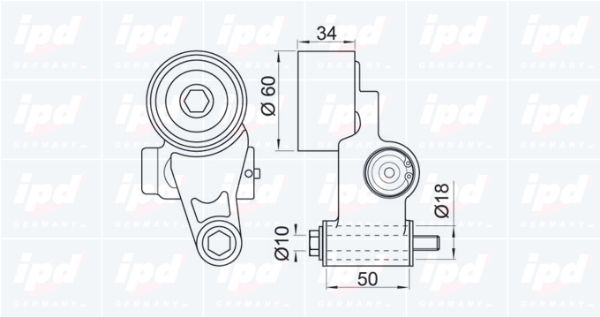 IPD Натяжной ролик, ремень ГРМ 14-0634