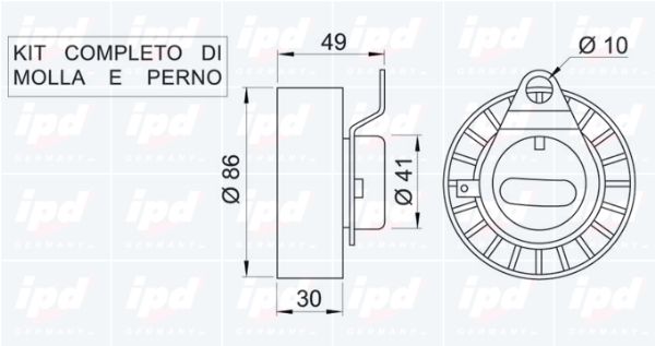 IPD Натяжной ролик, ремень ГРМ 14-0788