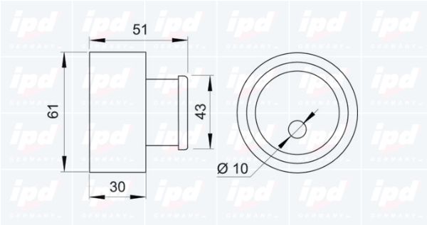 IPD Натяжной ролик, ремень ГРМ 14-0910