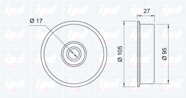 IPD Натяжной ролик, поликлиновой ремень 14-0961