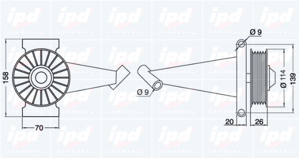 IPD Паразитный / ведущий ролик, поликлиновой ремень 15-0170