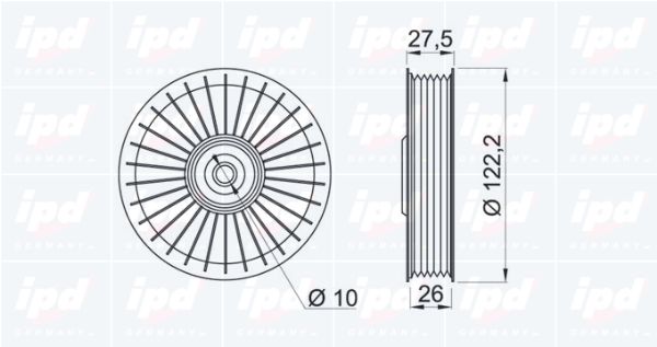 IPD Паразитный / ведущий ролик, поликлиновой ремень 15-0235