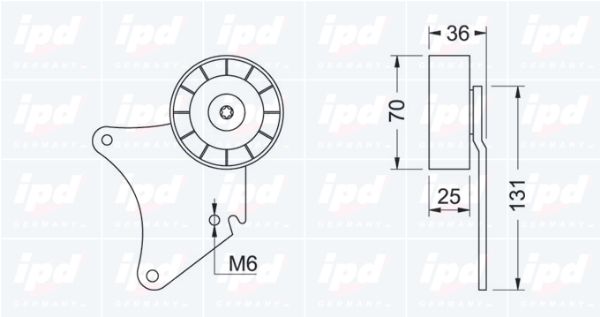 IPD kreipiantysis skriemulys, V formos rumbuotas dirža 15-0367