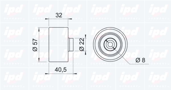 IPD kreipiantysis skriemulys, paskirstymo diržas 15-0522