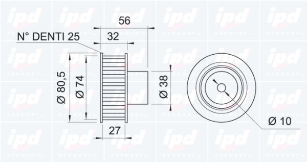 IPD kreipiantysis skriemulys, paskirstymo diržas 15-0908