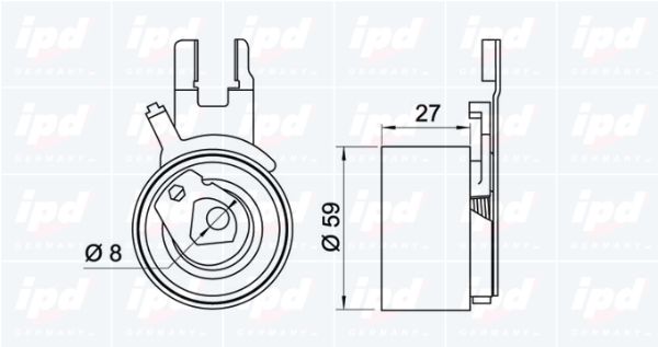 IPD Натяжной ролик, ремень ГРМ 15-3081