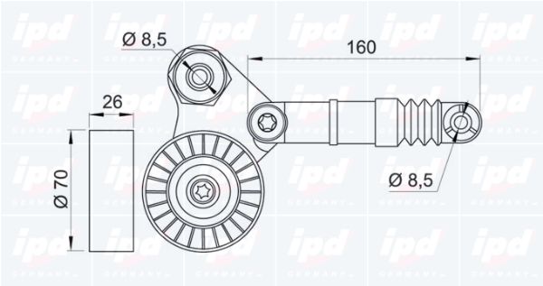 IPD Натяжная планка, поликлиновой ремень 15-3258