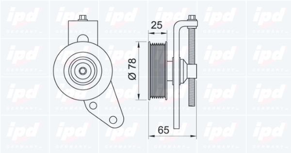 IPD Натяжной ролик, поликлиновой ремень 15-3333