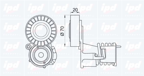 IPD Натяжитель ремня, клиновой зубча 15-3402