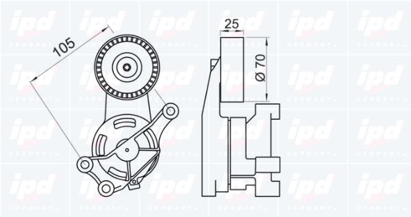 IPD Натяжитель ремня, клиновой зубча 15-3479