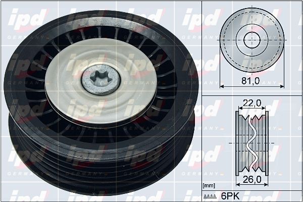 IPD Паразитный / ведущий ролик, поликлиновой ремень 15-3856