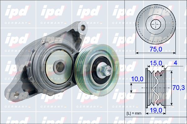 IPD Натяжитель ремня, клиновой зубча 15-3909