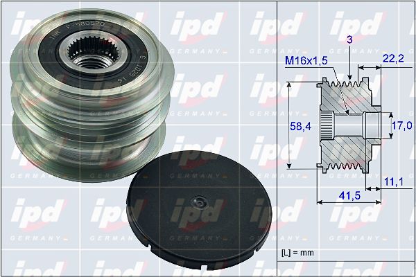 IPD Механизм свободного хода генератора 15-3990