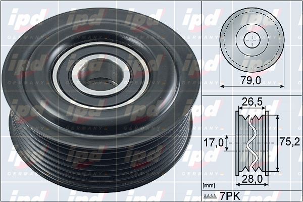 IPD kreipiantysis skriemulys, V formos rumbuotas dirža 15-4052