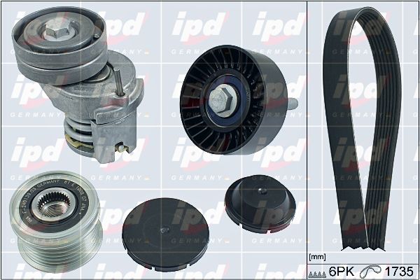 IPD V formos rumbuotas diržas, komplektas 20-1858