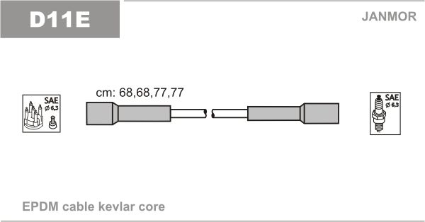 JANMOR uždegimo laido komplektas D11E.P