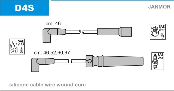 JANMOR uždegimo laido komplektas D4S