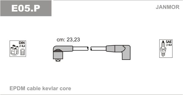 JANMOR uždegimo laido komplektas E05.P