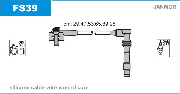 JANMOR uždegimo laido komplektas FS39