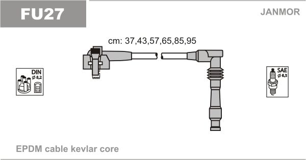 JANMOR uždegimo laido komplektas FU27