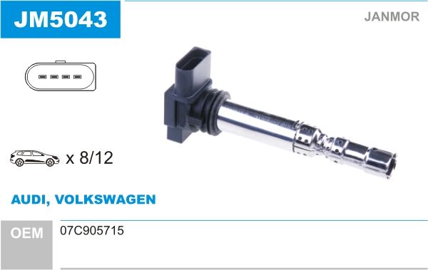 JANMOR Катушка зажигания JM5043