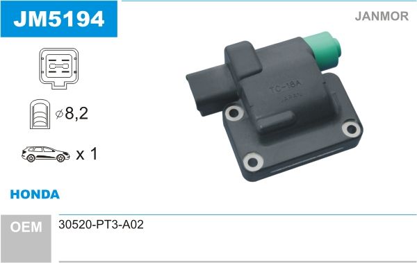 JANMOR Катушка зажигания JM5194