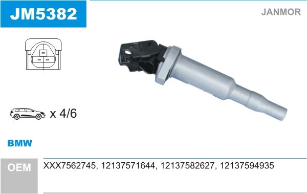 JANMOR Катушка зажигания JM5382