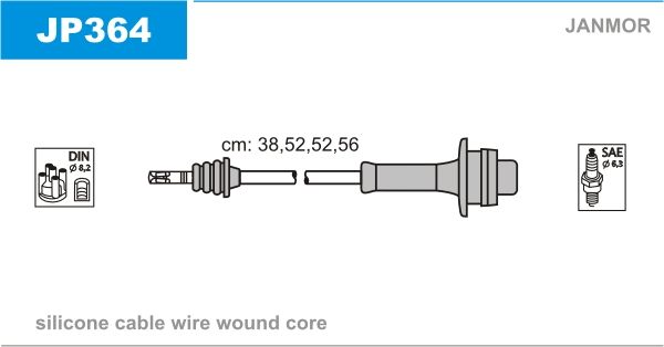JANMOR Комплект проводов зажигания JP364