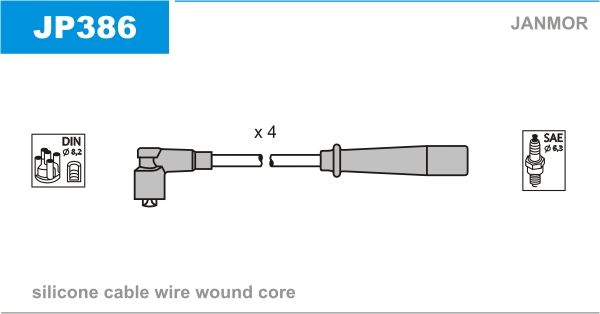 JANMOR Комплект проводов зажигания JP386
