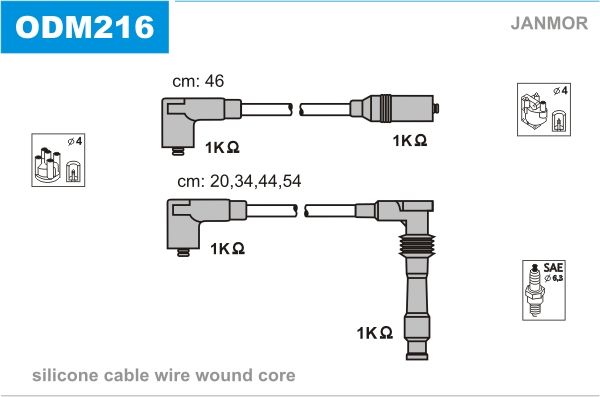 JANMOR uždegimo laido komplektas ODM216