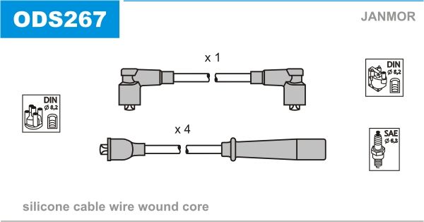 JANMOR uždegimo laido komplektas ODS267