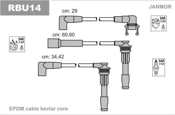 JANMOR uždegimo laido komplektas RBU14