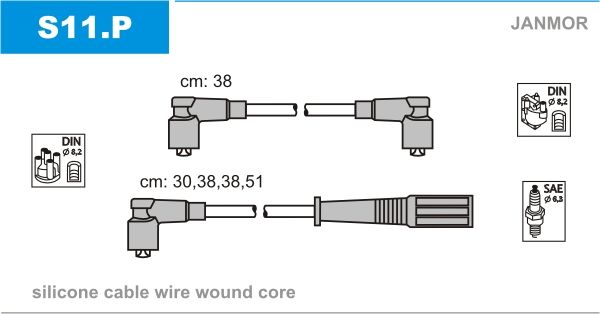 JANMOR uždegimo laido komplektas S11.P